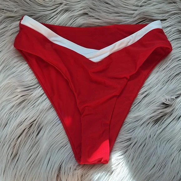 NEW Triangle Bikini Set High Cut Bathing Suits Color Block Two Piece Swimsuit S - Picture 5 of 6